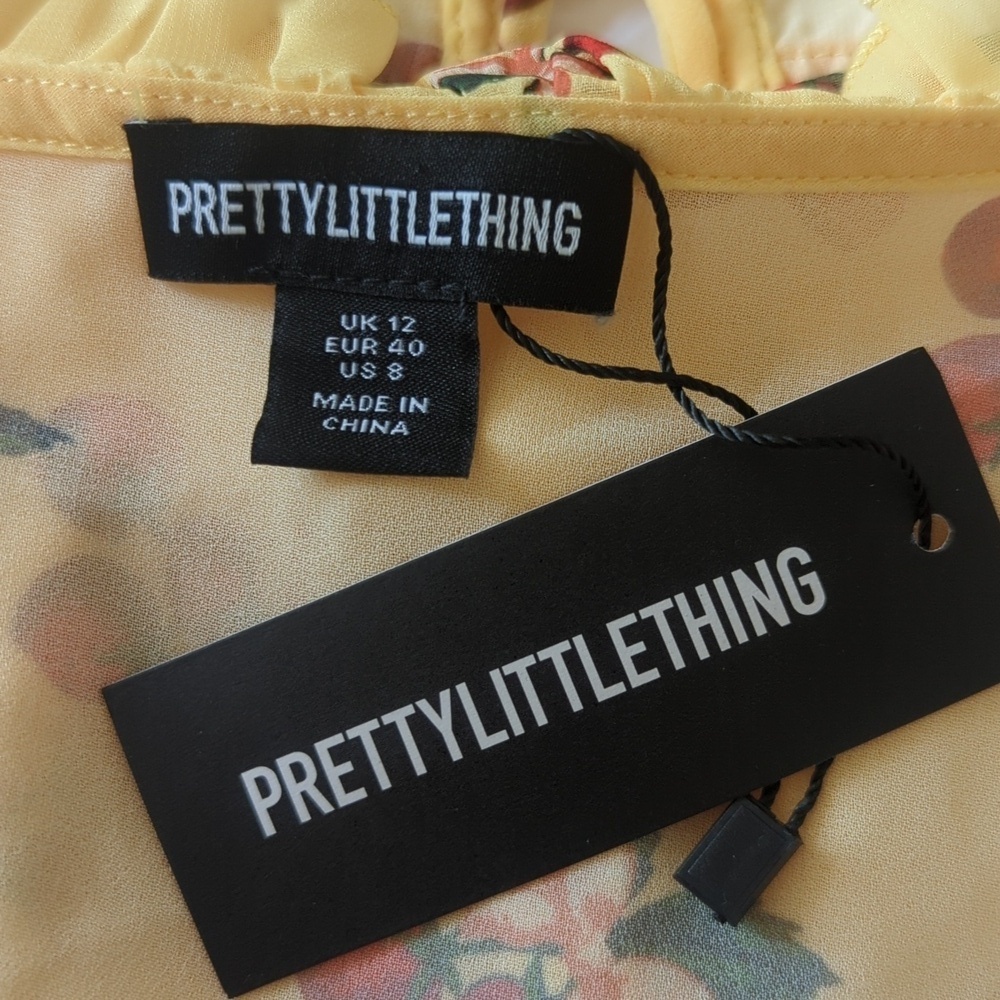 Pretty Little Things Strawberry Yellow Lace-Up Top - Picture 6 of 7